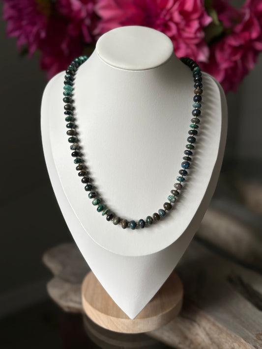 Chrysocolla and Gold Necklace