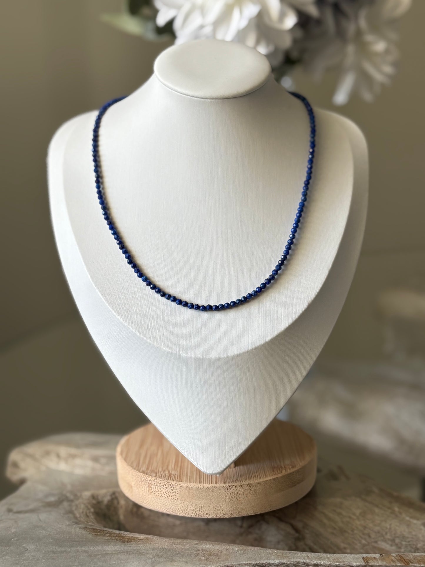 Simple Lapis Necklace 16"