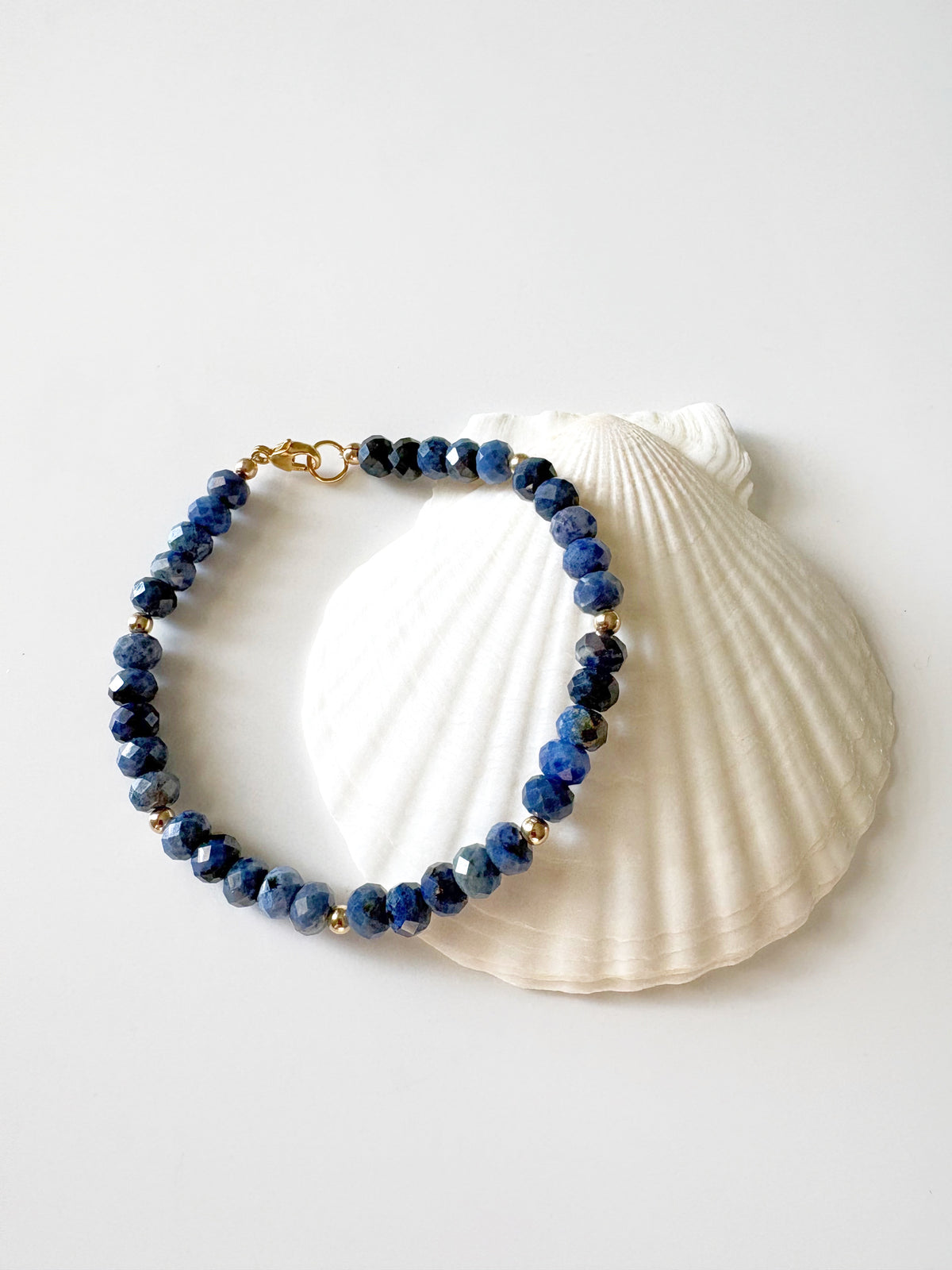 Dumortierite Gold Bracelet