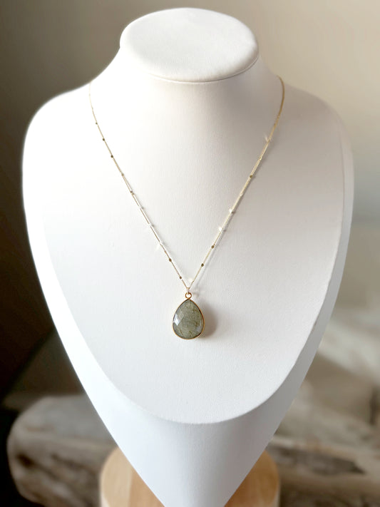 Labradorite Gold Chain Necklace