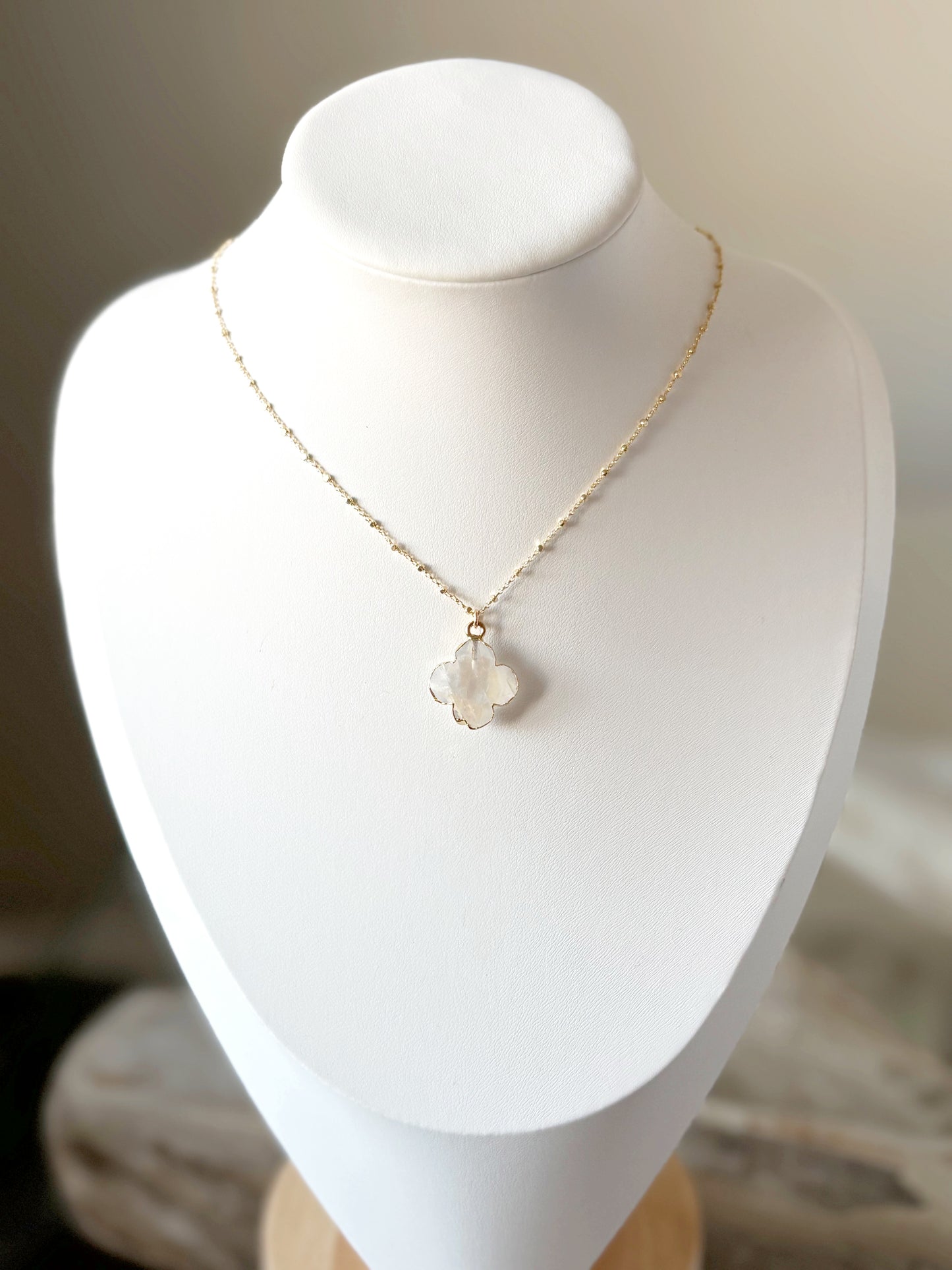 Rainbow Moonstone Gold Chain Necklace