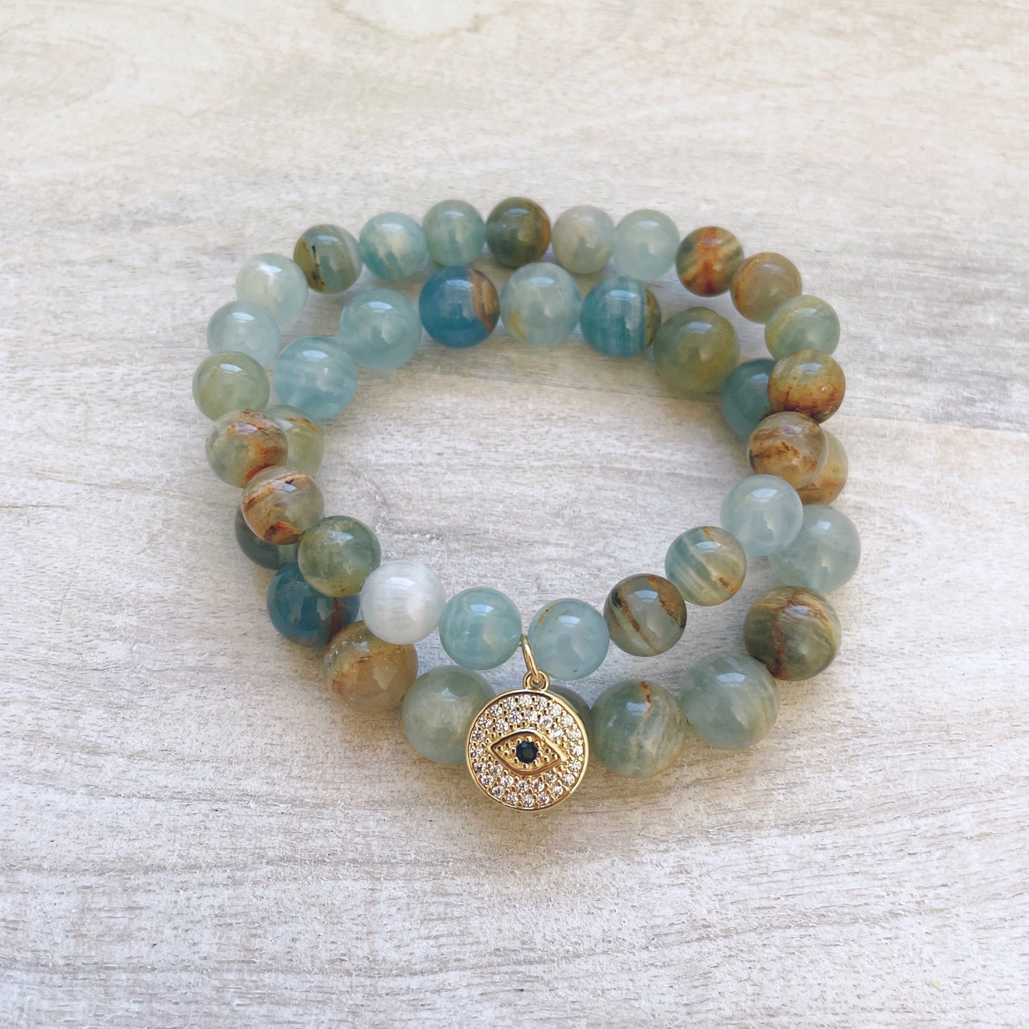 Blue Calcite Charm Bracelet