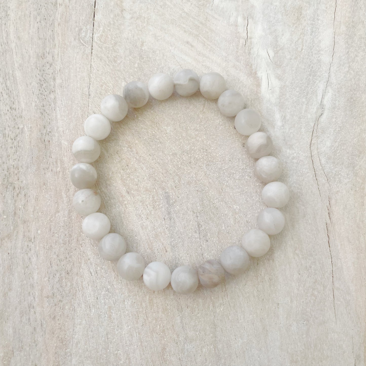 White Lace Agate Bracelet