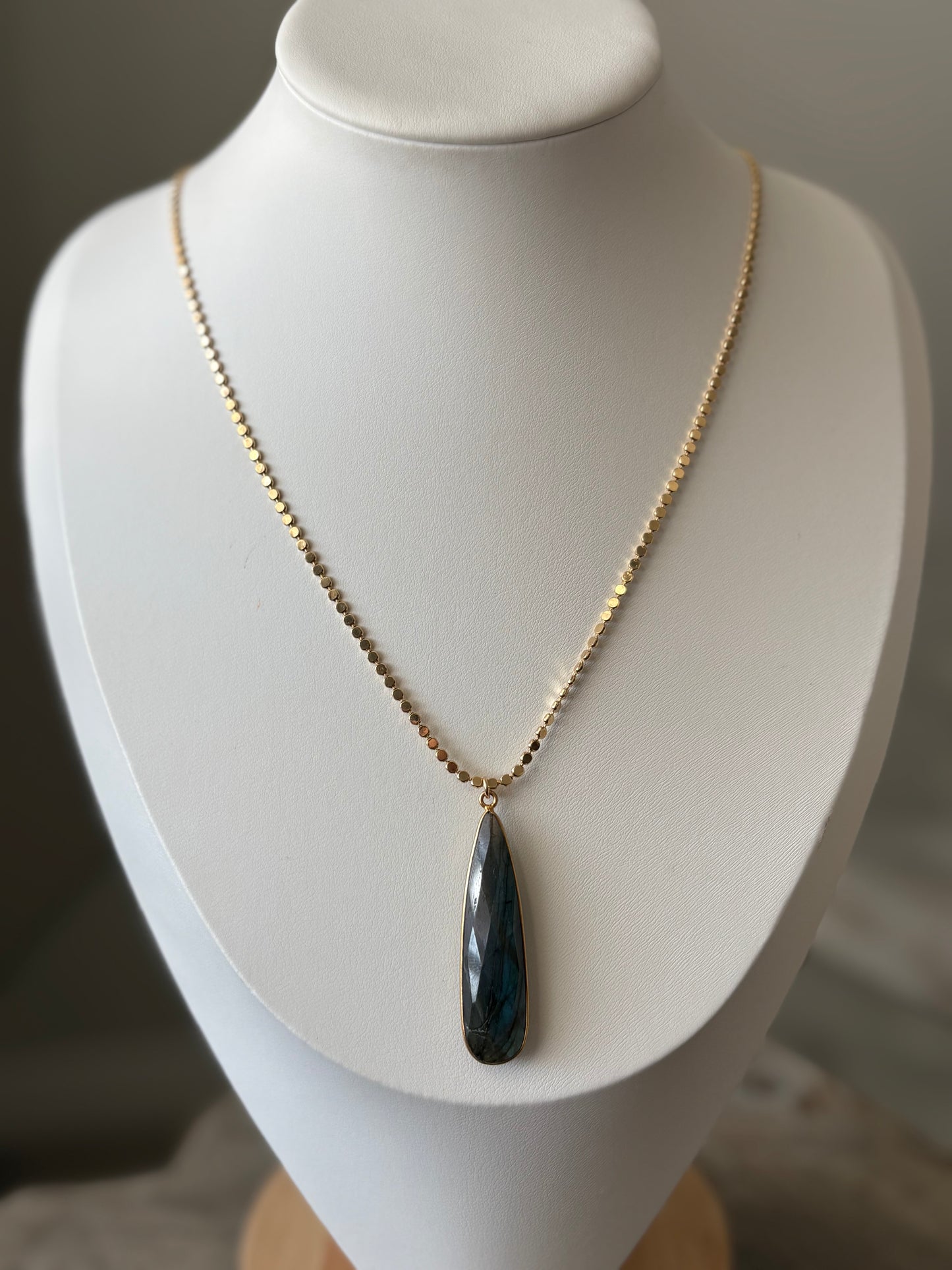 18" Labradorite Gold Filled Chain Necklace