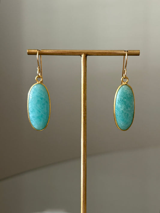 Amazonite Oval Earrings
