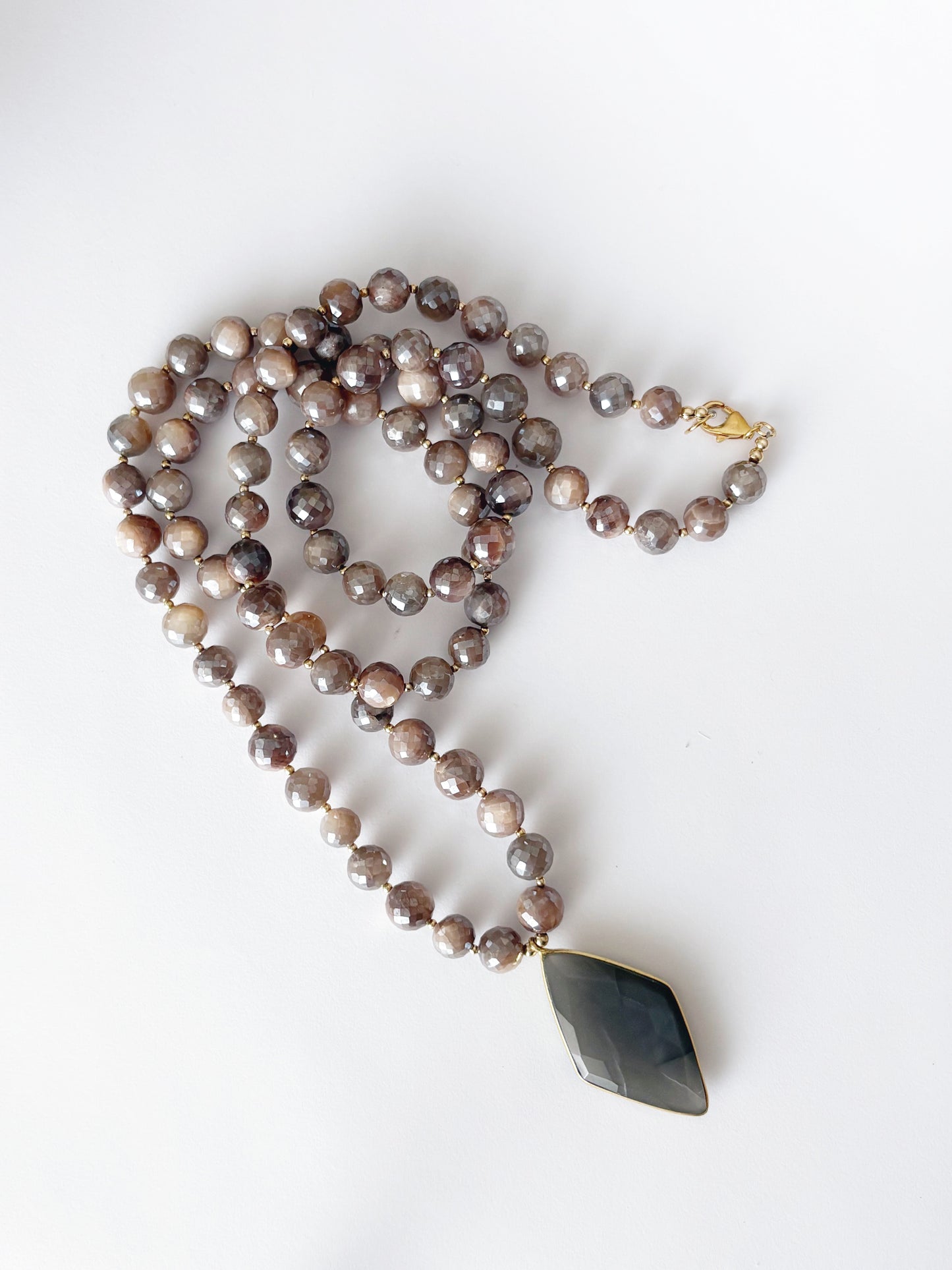 Chocolate Moonstone Pendant Necklace