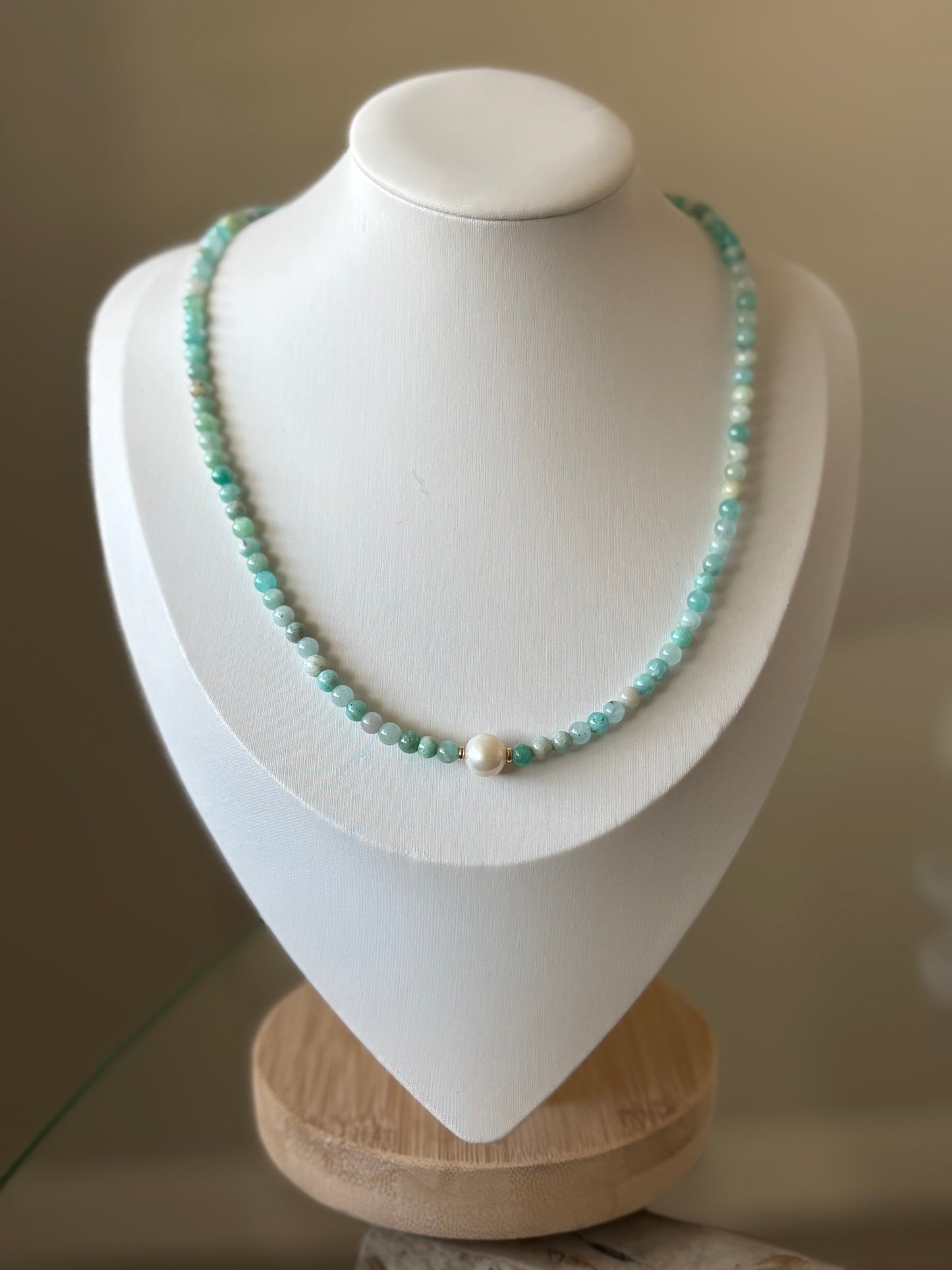 Amazonite Pearl Necklace