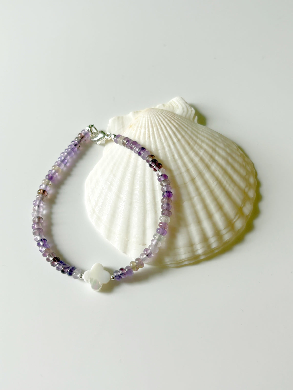Amethyst and Clover Bracelet