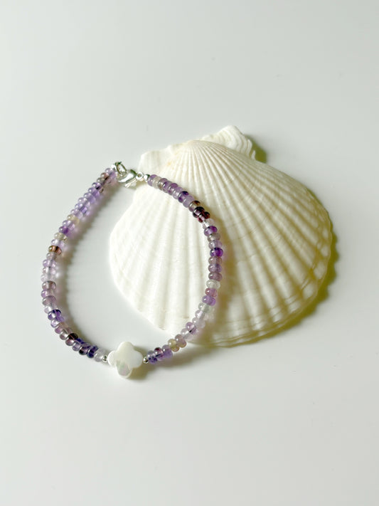 Amethyst and Clover Bracelet