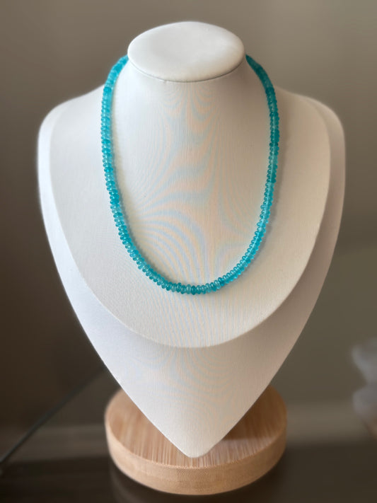 Aqua Jade Necklace 14"
