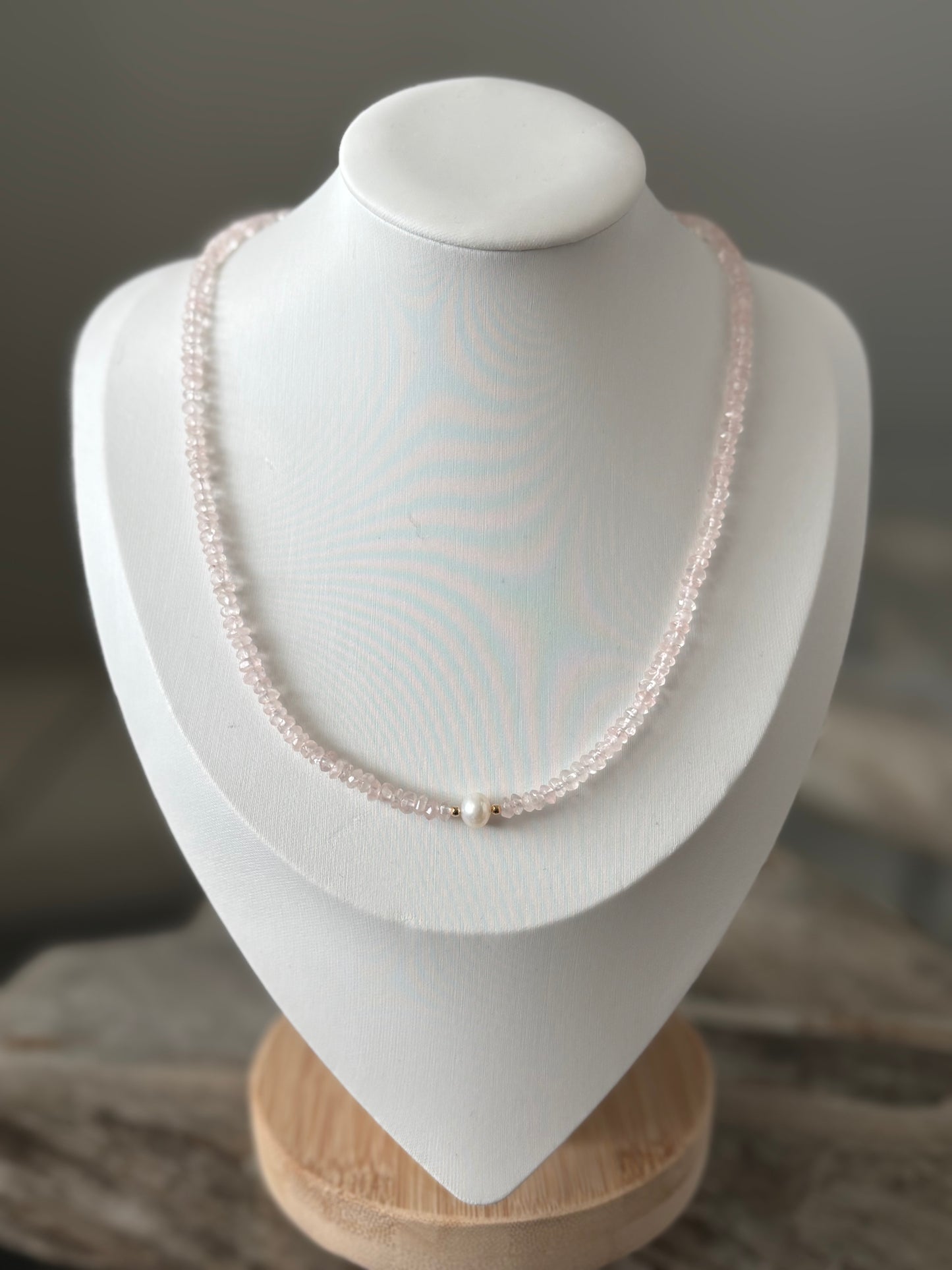 Rose Quartz and Pearl Necklace