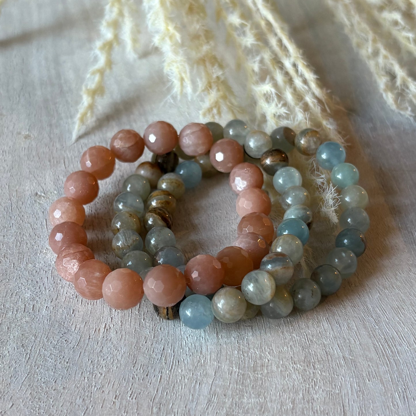 Lemurian Aquatine Calcite Bracelet
