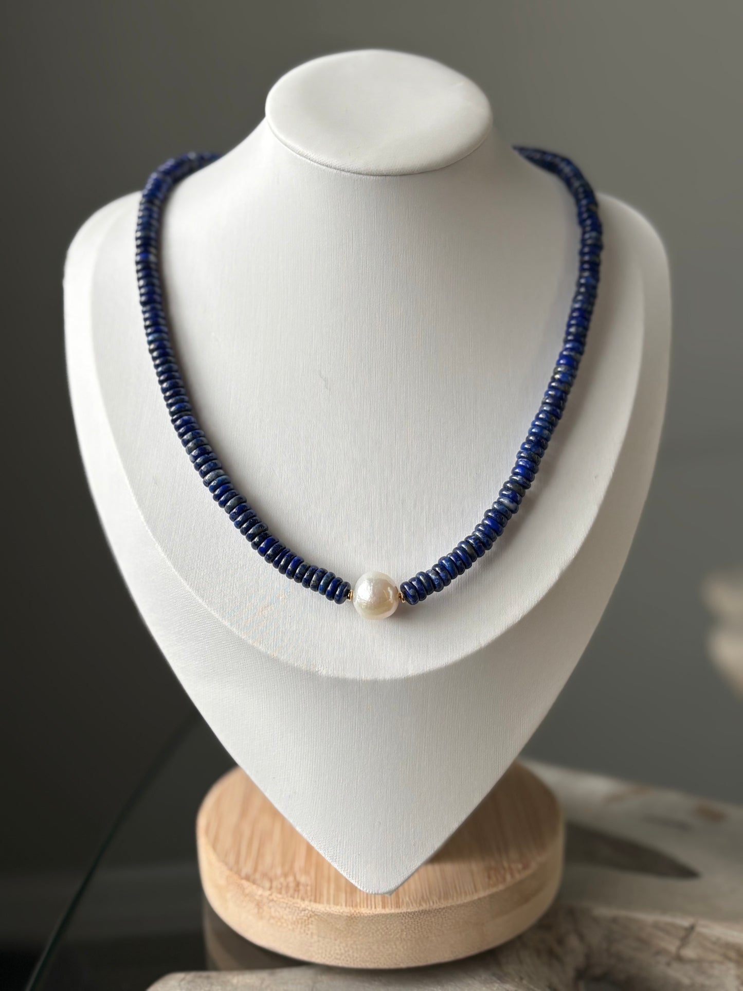 Lapis and Pearl Necklace