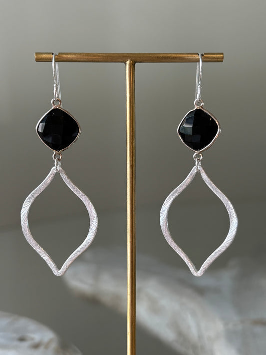 Black Onyx Marquise Earrings