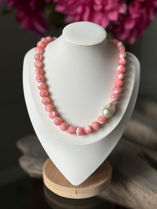Pink Mother of Pearl Necklace