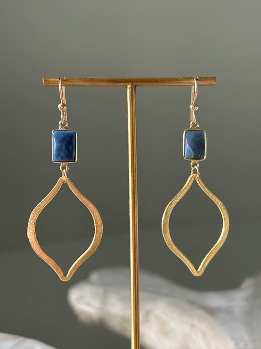 Blue Opal Marquise Earrings