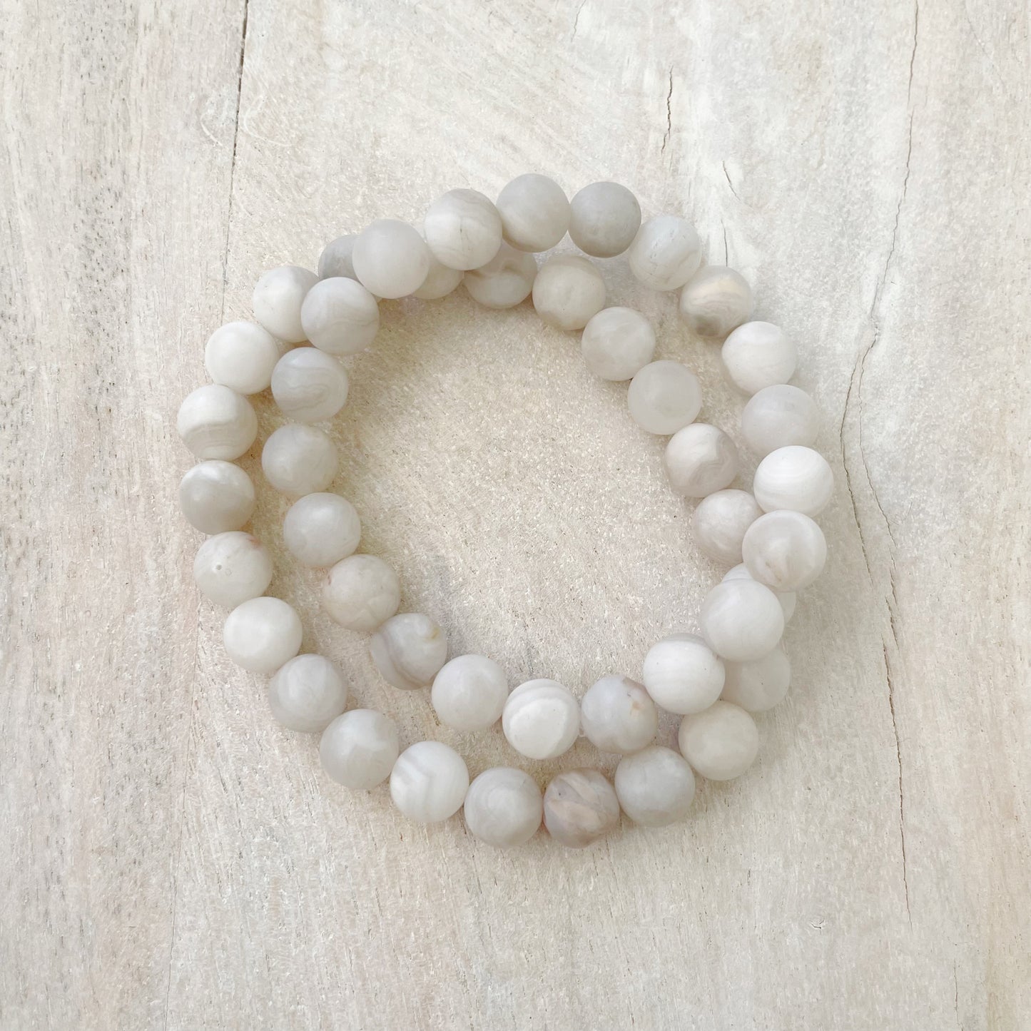 White Lace Agate Bracelet