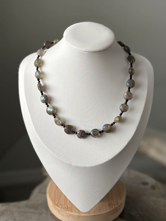 Black Tourmaline and Labradorite Necklace