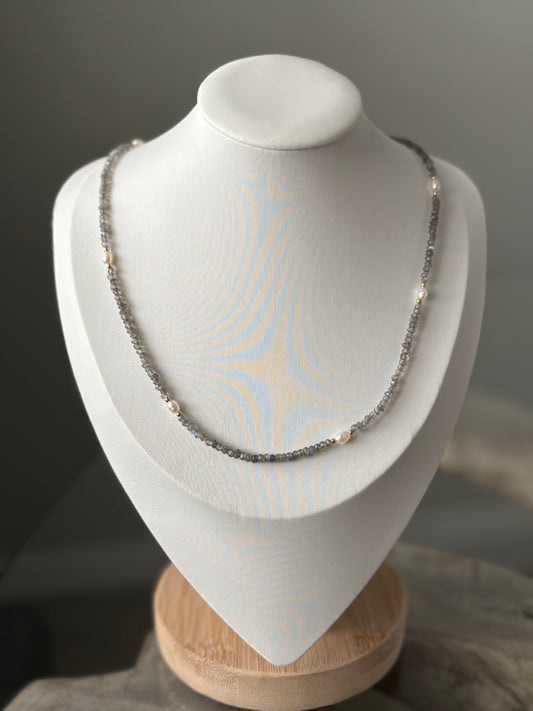 Labradorite and Pearl Necklace