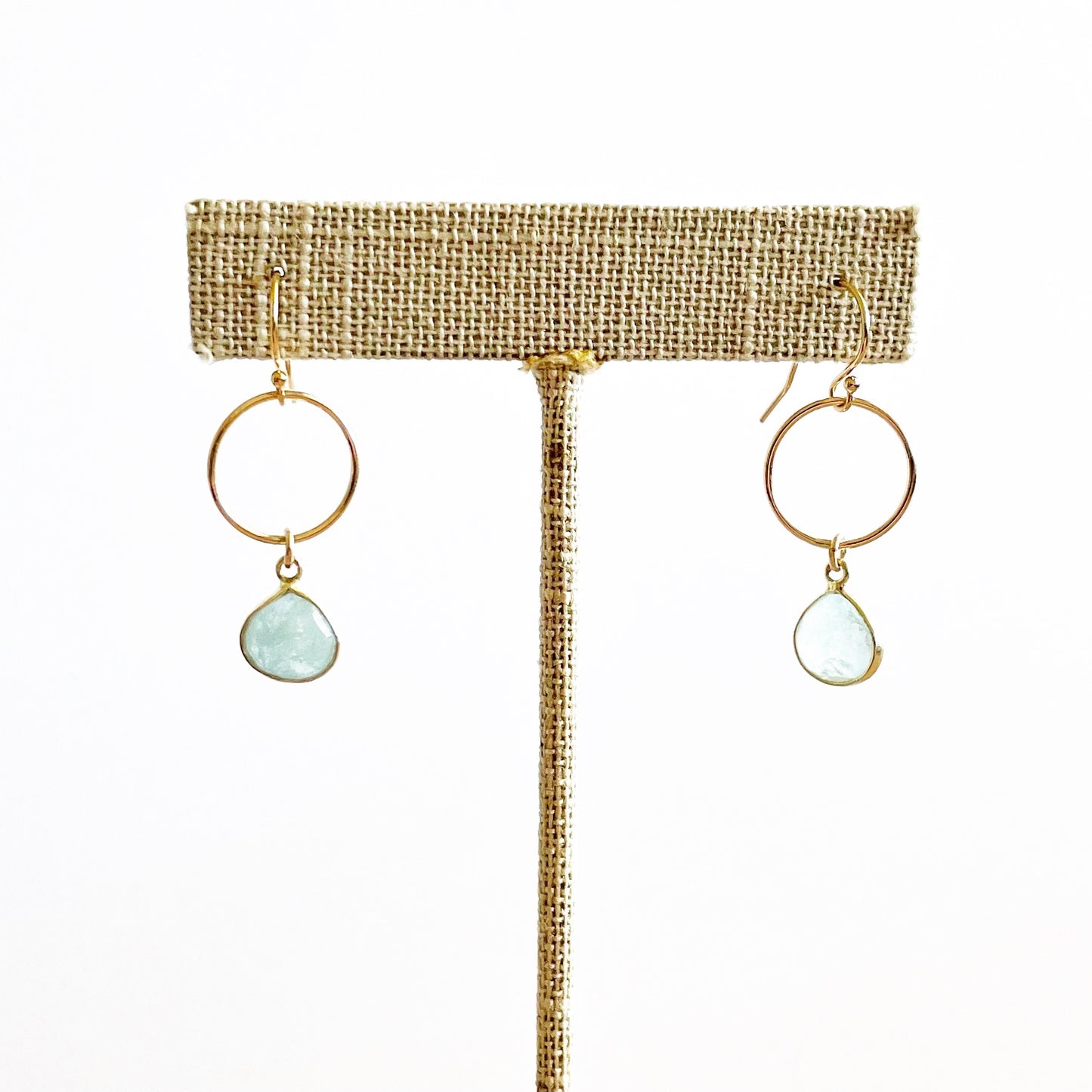 Aquamarine Loop Earrings