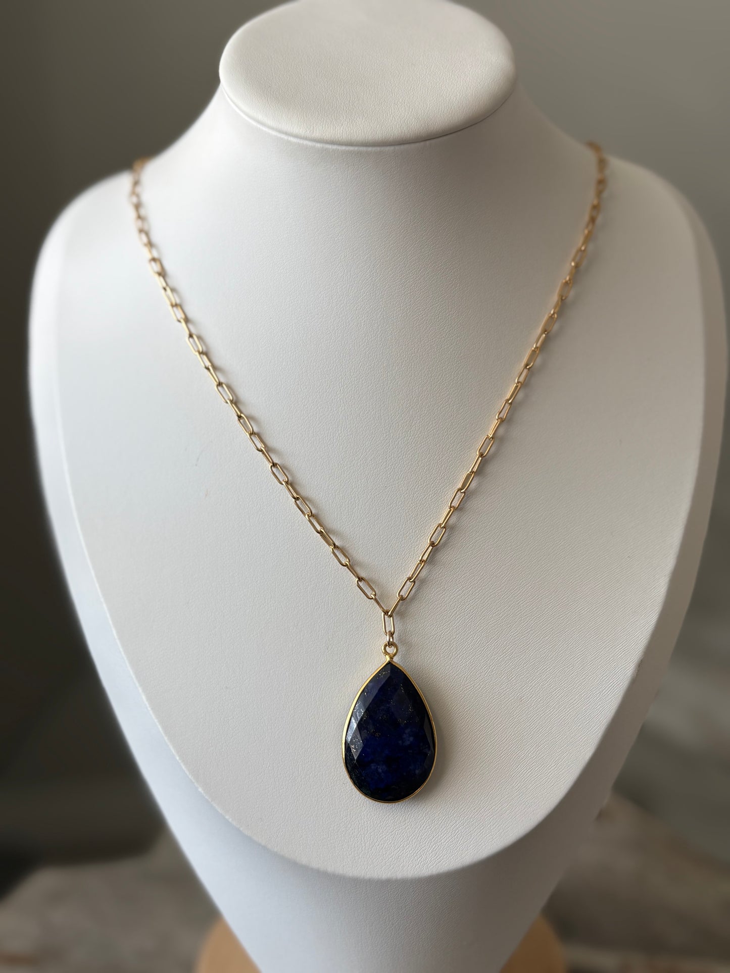 Lapis Teardrop Necklace