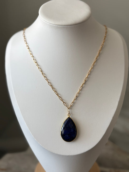 Lapis Teardrop Necklace