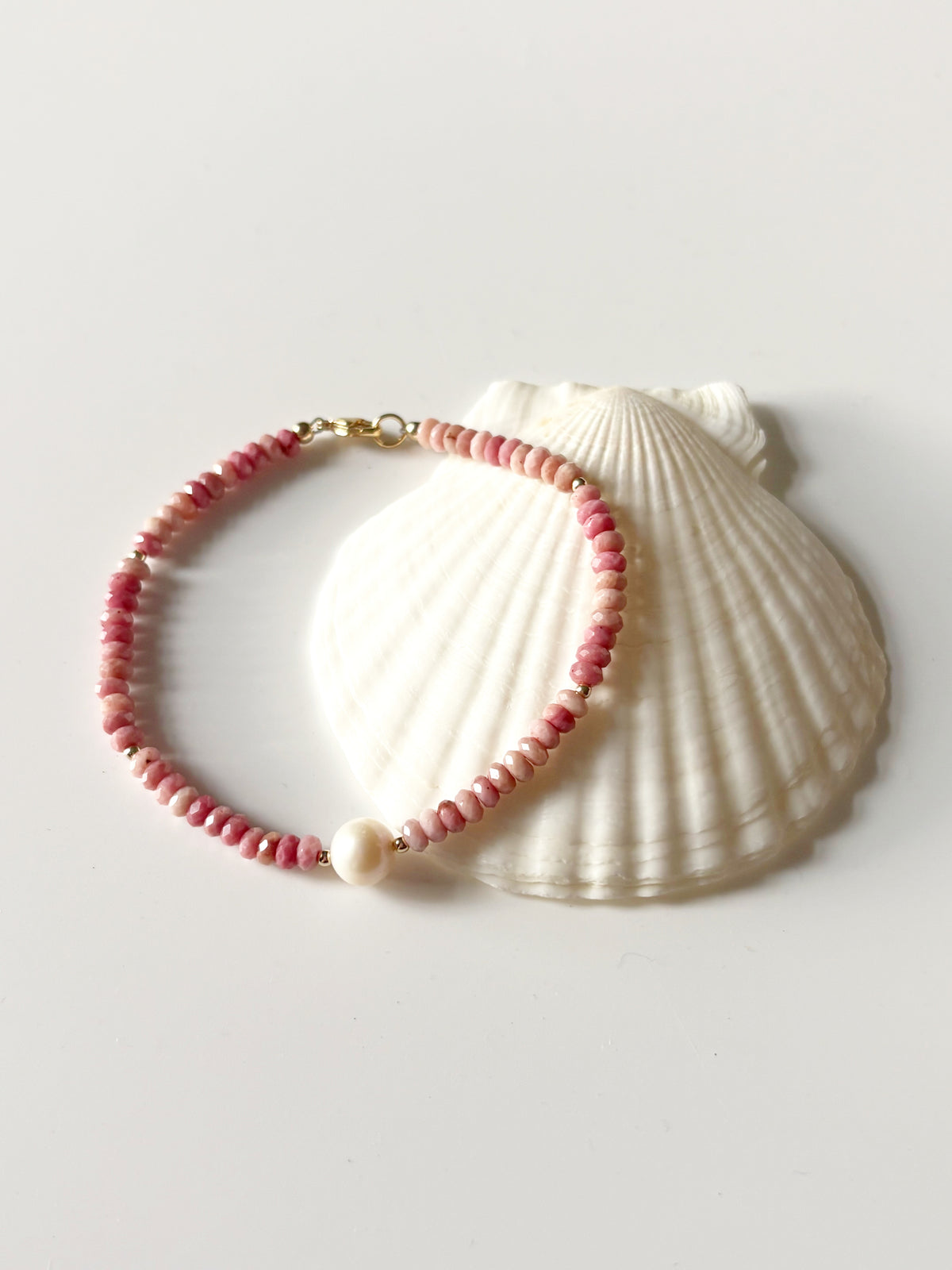 Rhodonite and Pearl Bracelet
