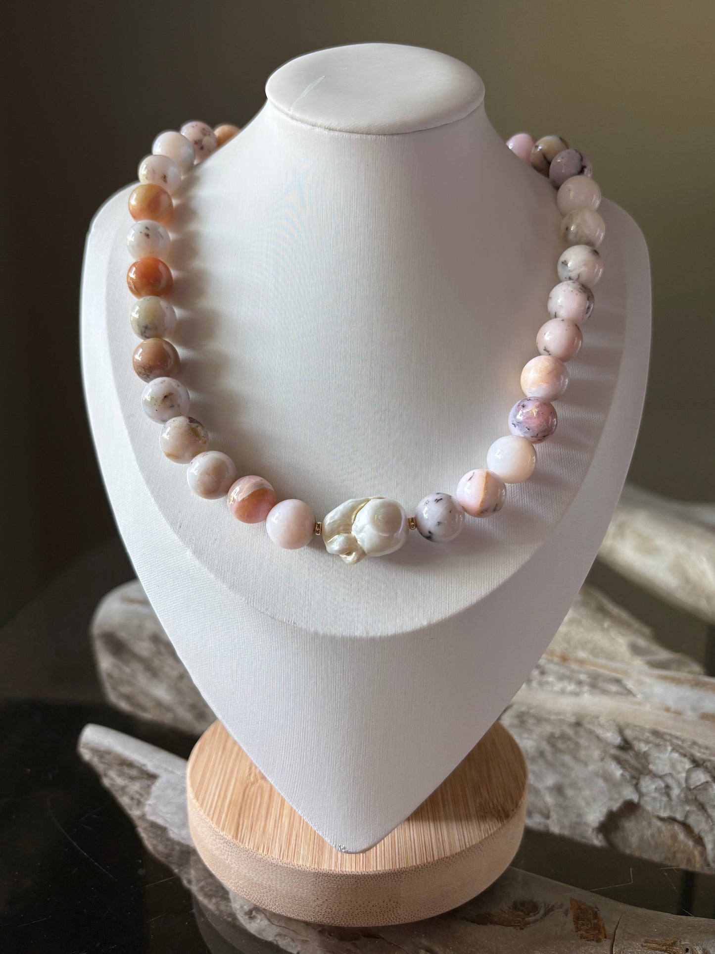 Peruvian Opal and Pearl Necklace