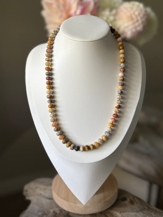 Yellow Crazy Lace Agate Necklace