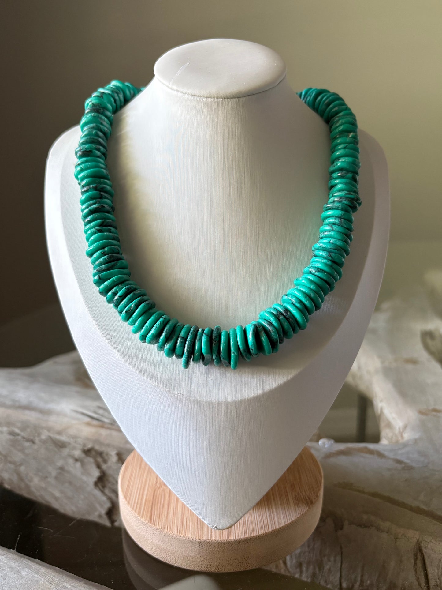 Bright Green Magnesite Turquoise Necklace