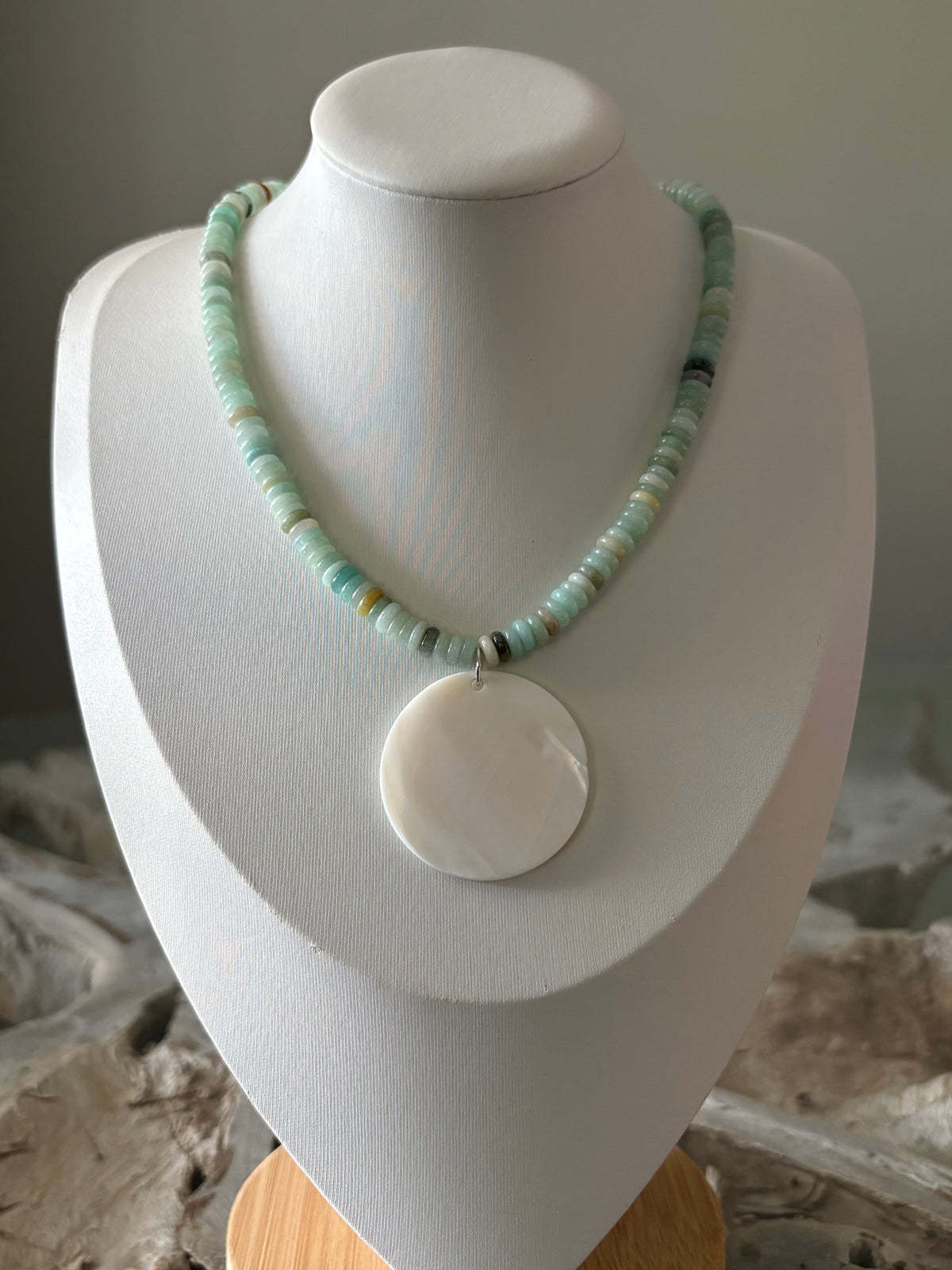 Amazonite and Mother of Pearl Necklace