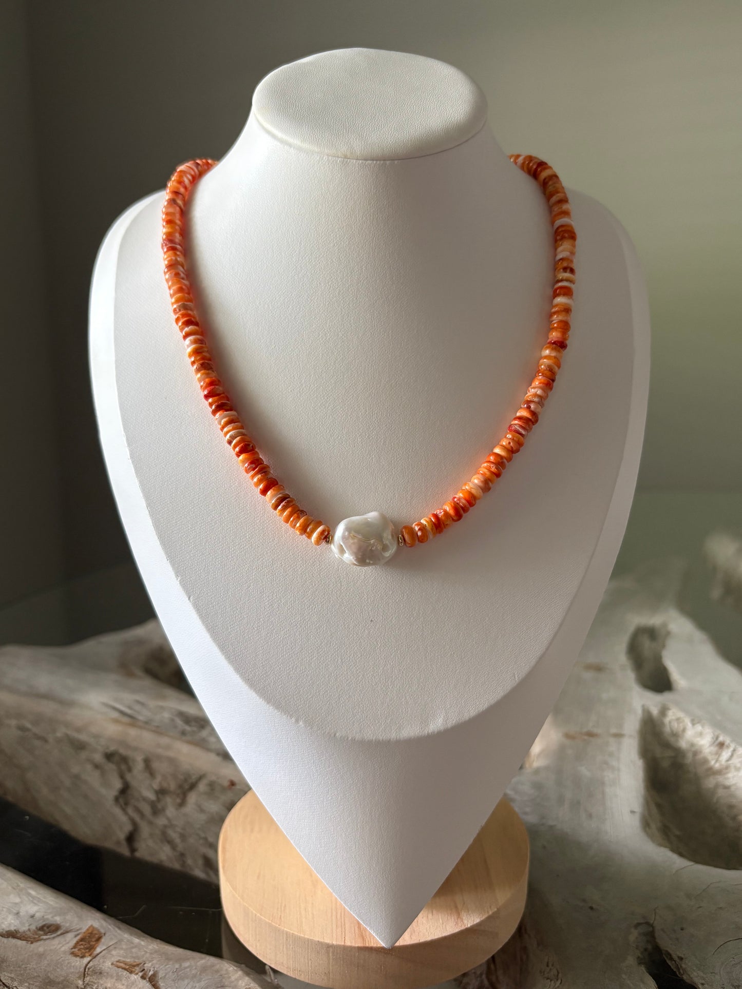 Spiny Oyster and Pearl Necklace