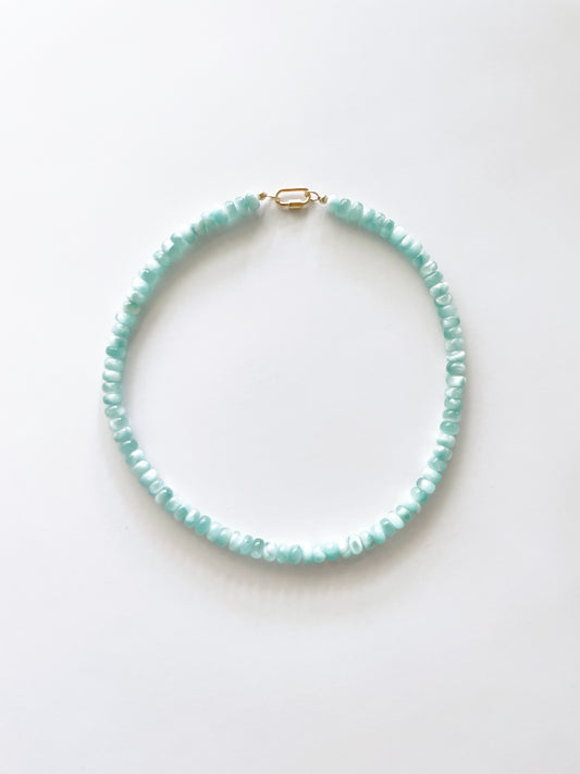 Green Moonstone Rondelle Necklace