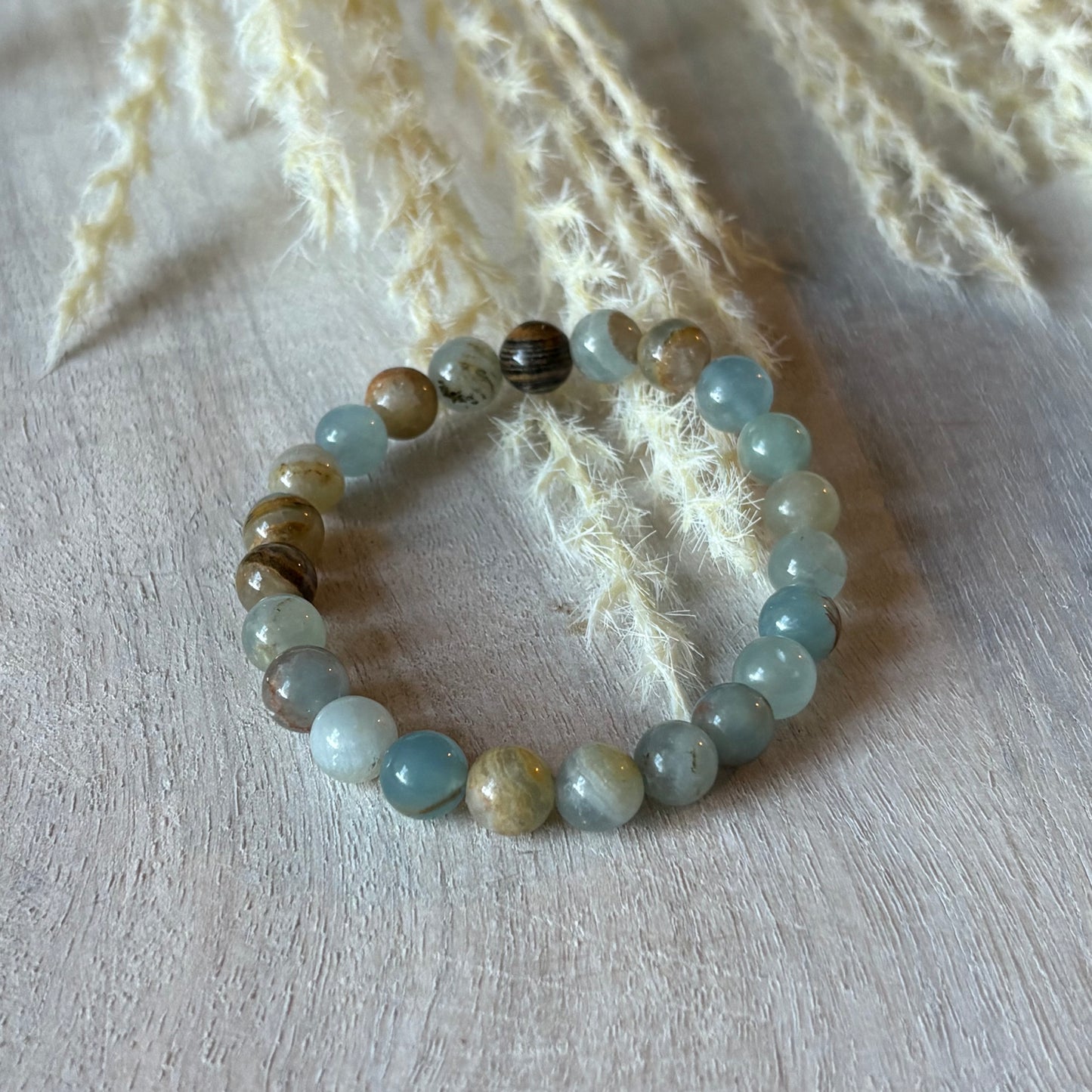 Lemurian Aquatine Calcite Bracelet