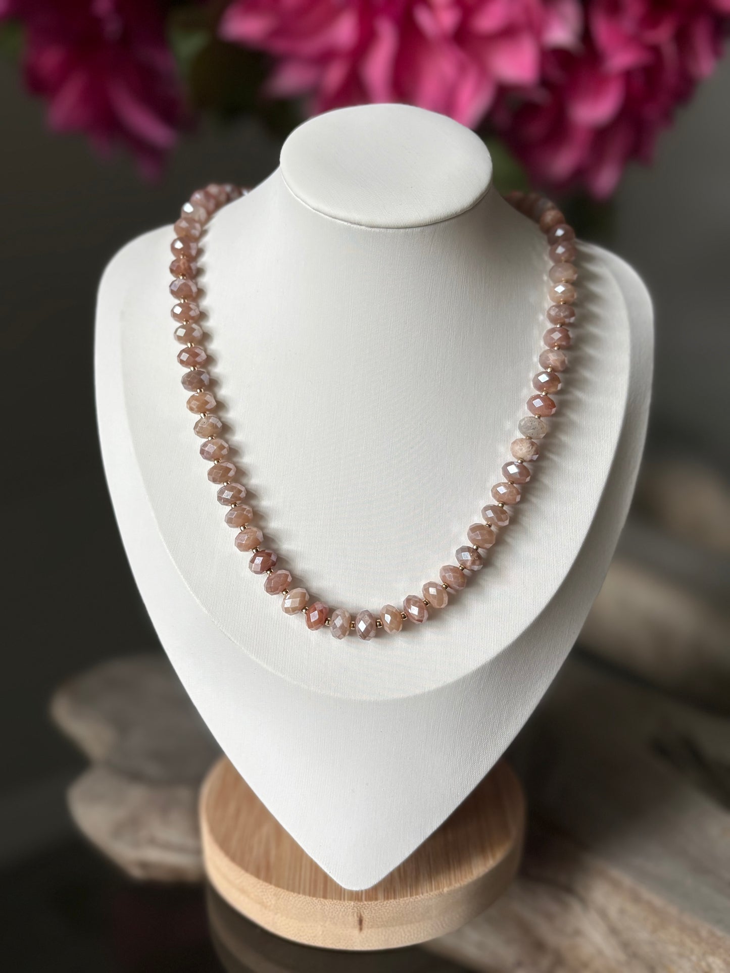 Peach Moonstone Necklace