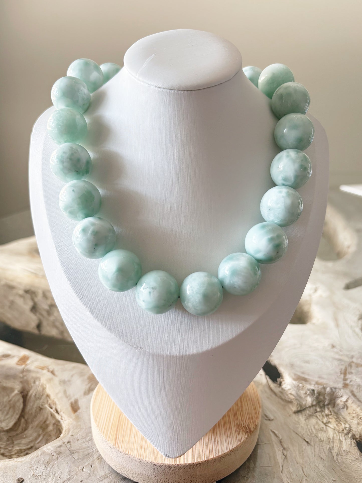 Chunky Green Moonstone Necklace