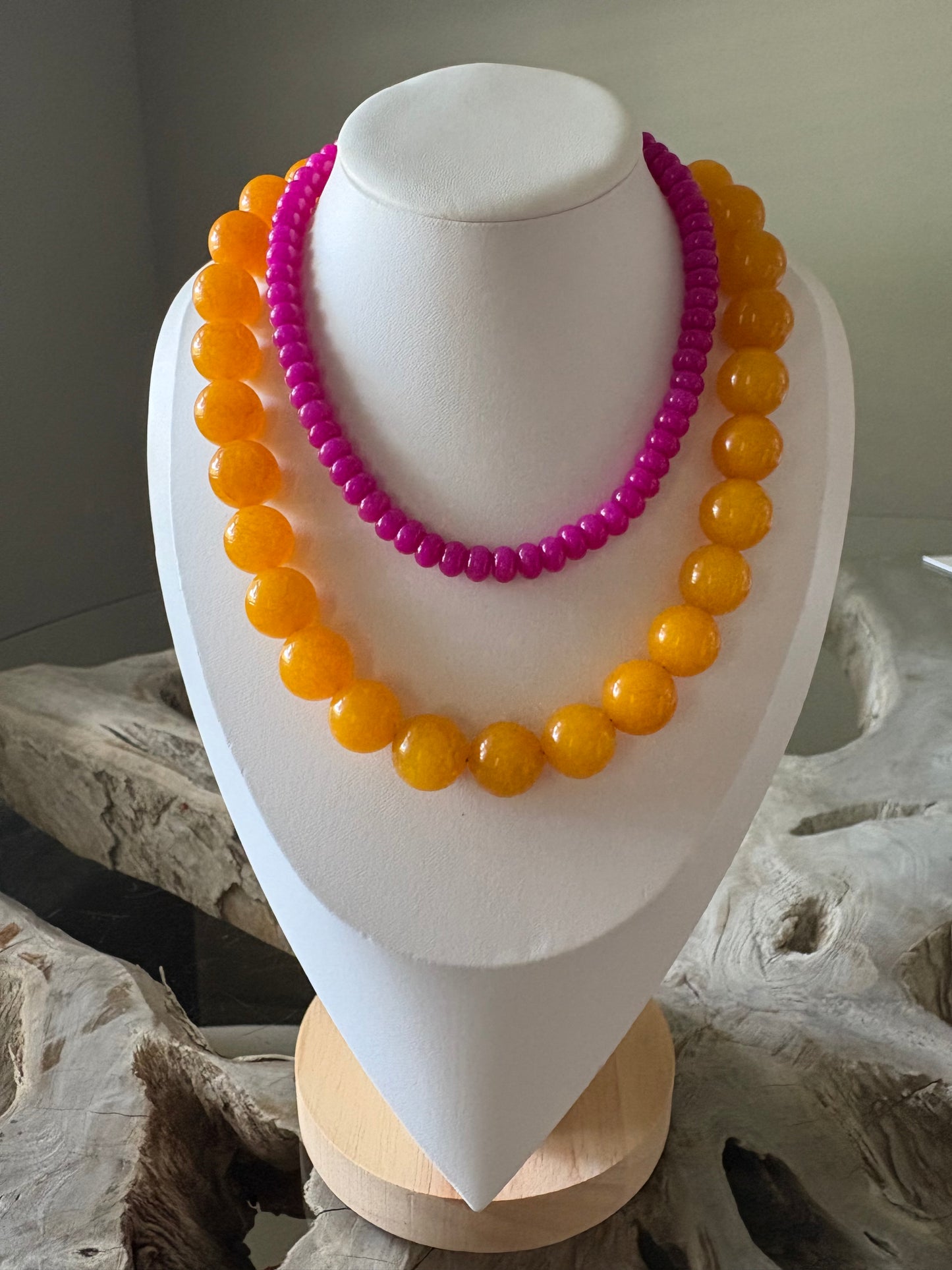 Chunky Orange Jade Necklace