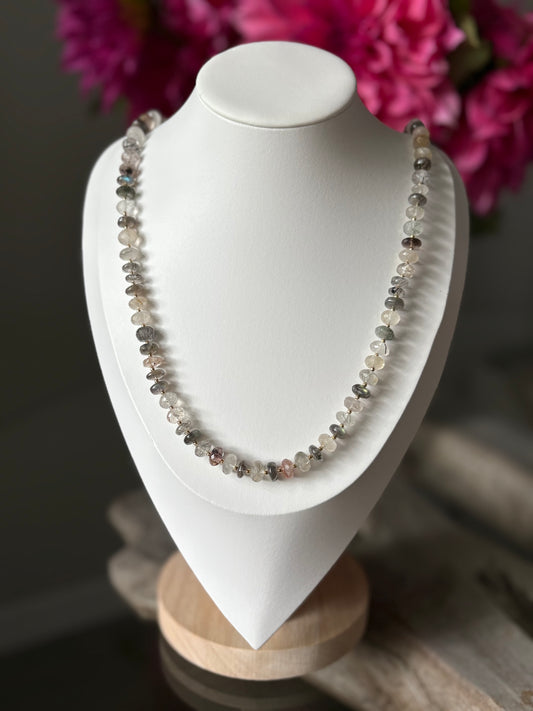 Multi Grey Gemstone Necklace