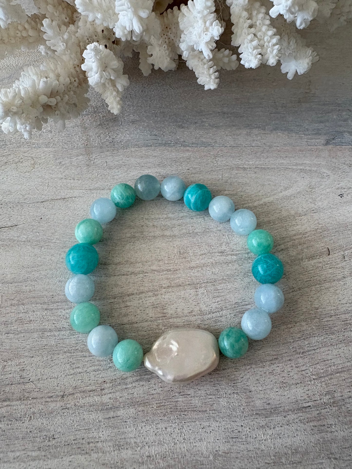 Mixed Gemstone and Pearl Bracelet