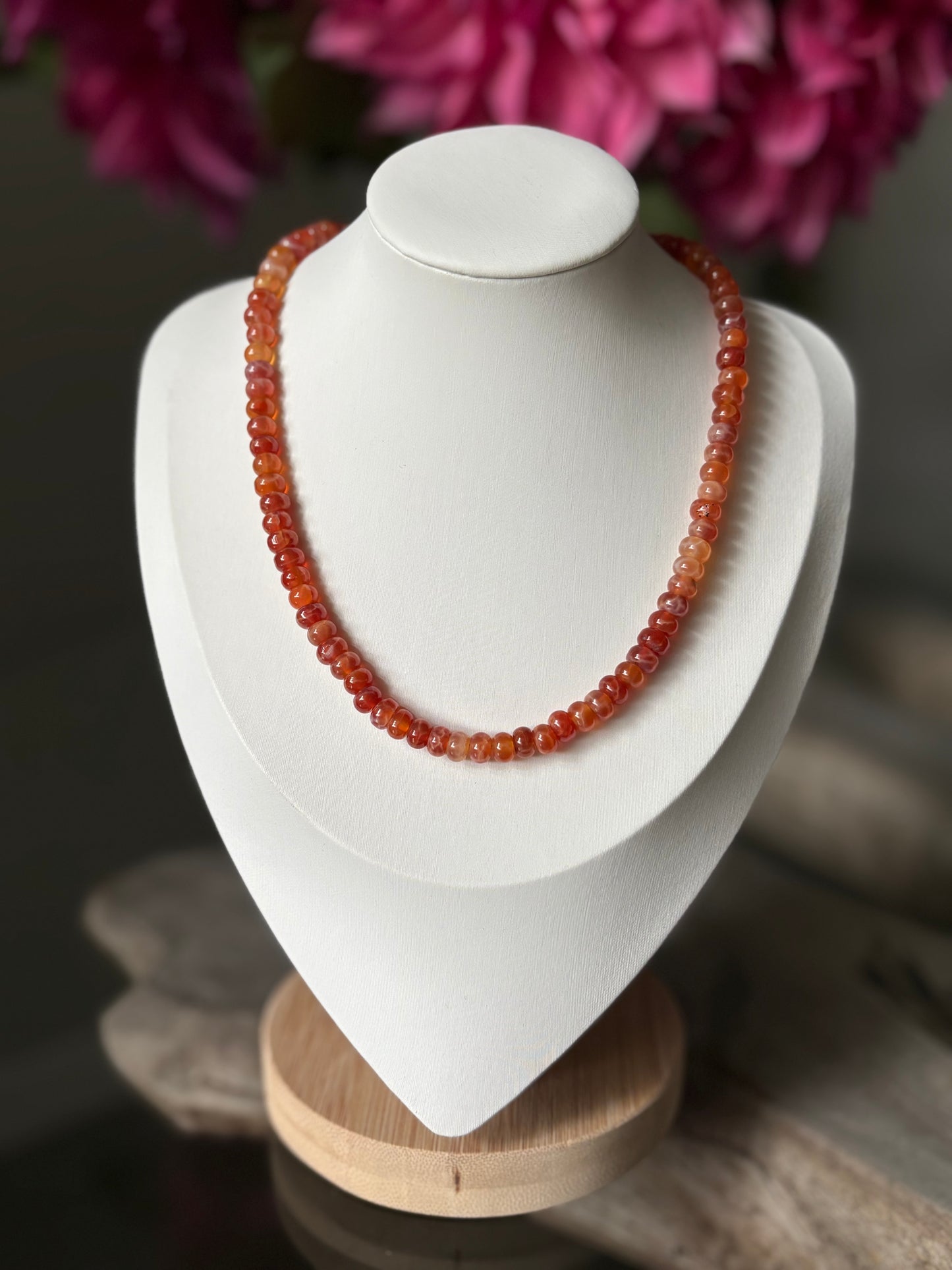 Short Burnt Orange Agate Necklace