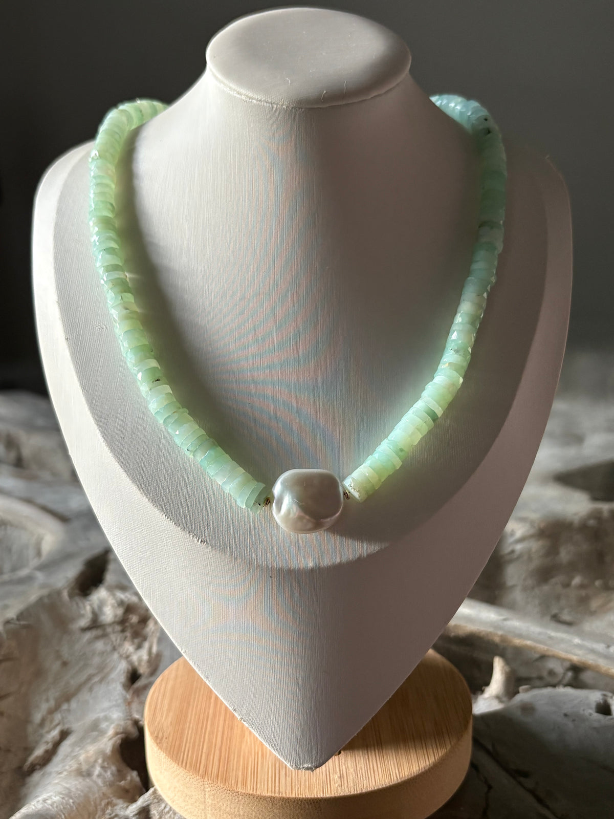 Opal Heshi and Pearl Necklace