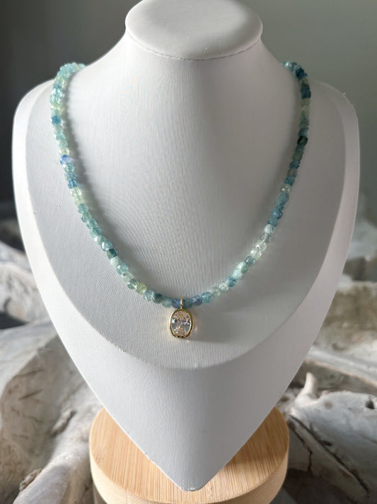 Green Kyanite CZ Necklace
