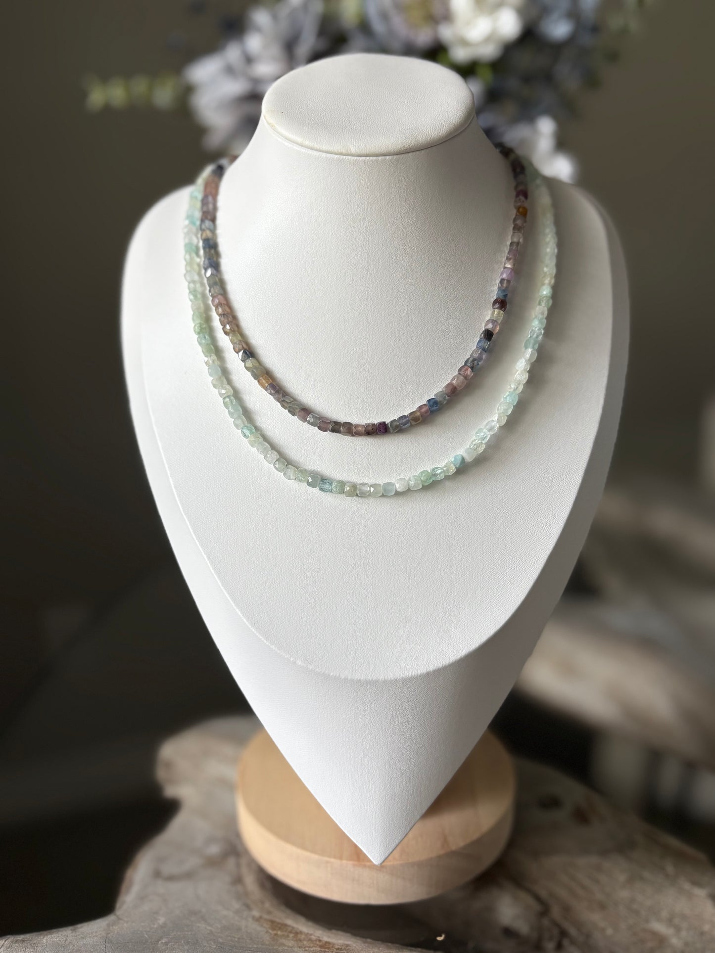 Aquamarine Cube Necklace