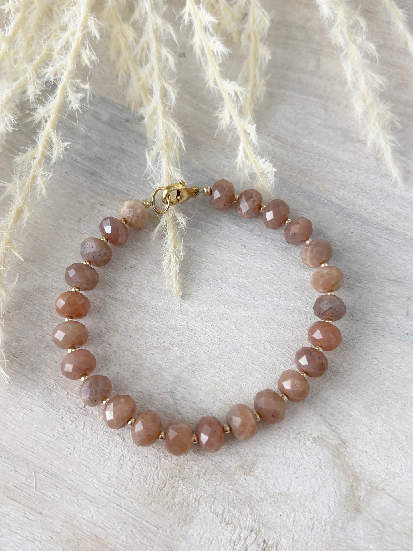 Peach Moonstone Bracelet