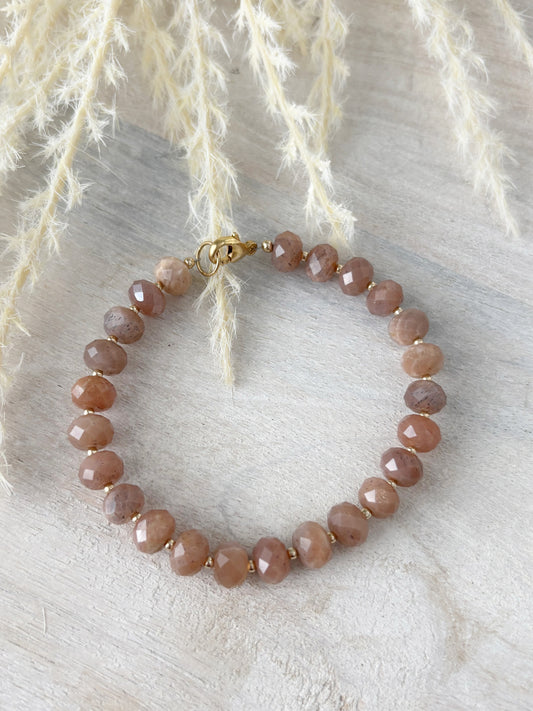 Peach Moonstone Bracelet