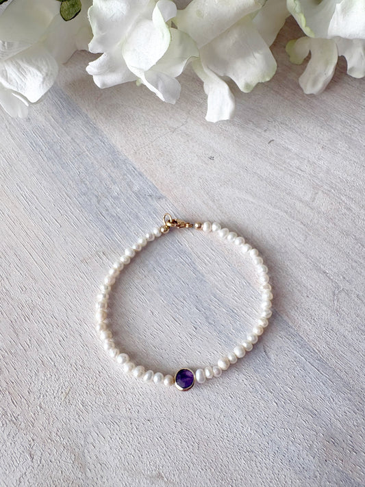 Pearl and Amethyst Bracelet