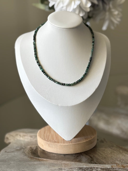 Natural Emerald Necklace 14"