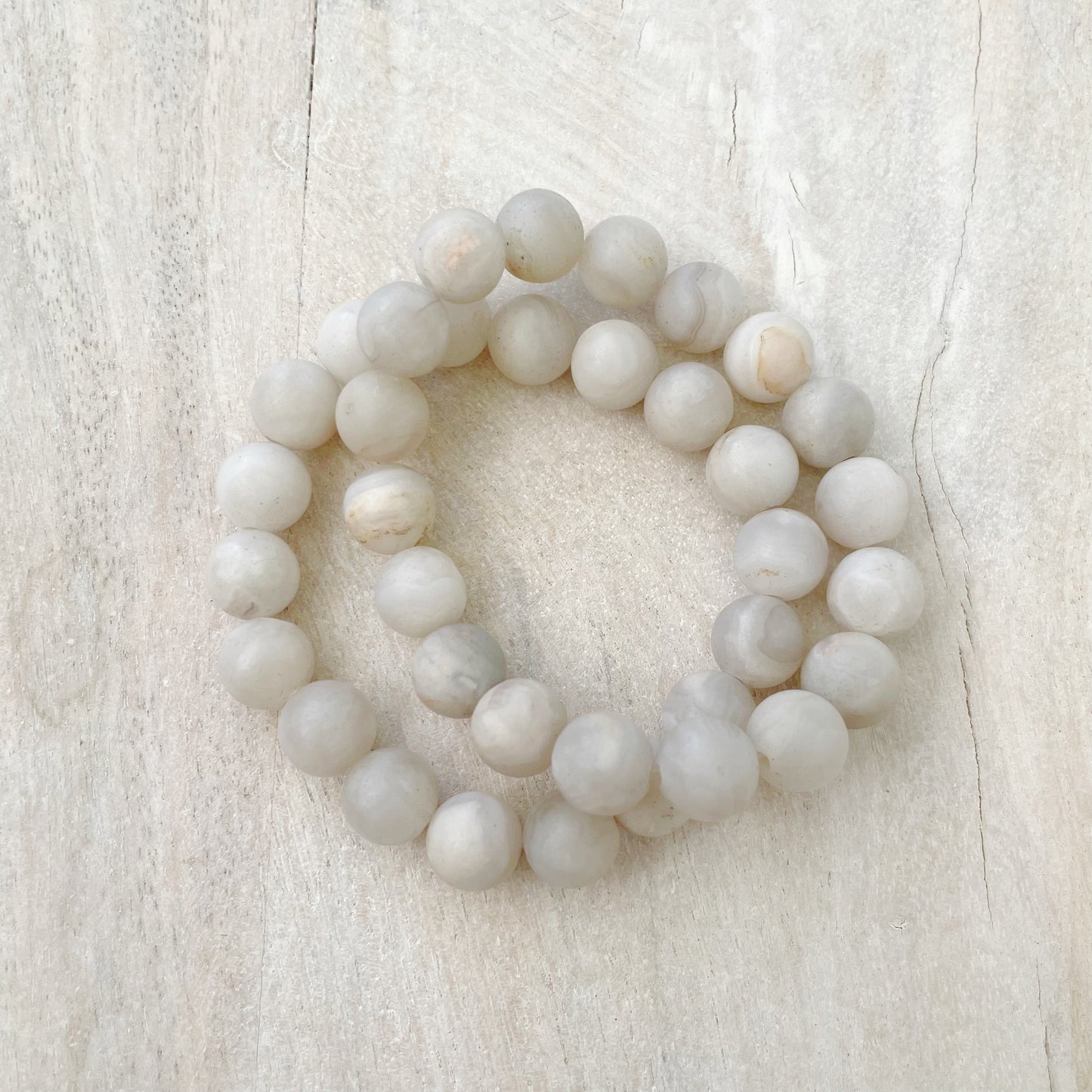 Chunky White Lace Agate Bracelet