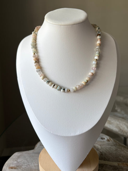Mixed Neutral Gemstone Necklace