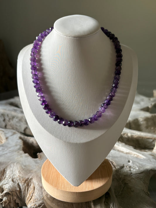 Chunky Faceted Amethyst Necklace